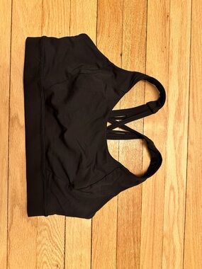 lululemon athletica Energy Bra Black Strappy Sports Bra with Crossback size 10